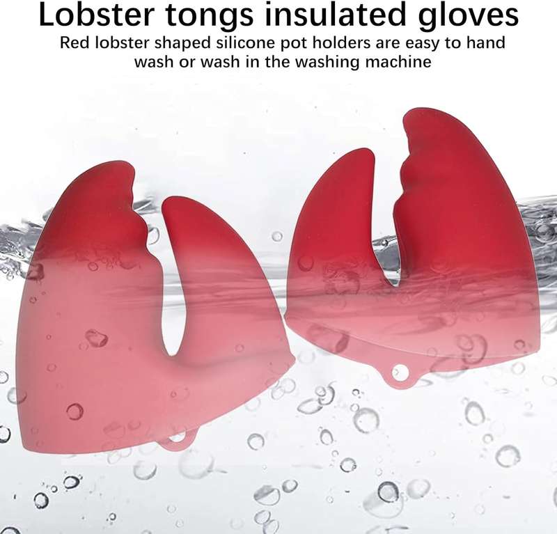 Mini Silicone Pot Pinchers  Heat Resistant Lobster Claw Oven Mitts (1Pair)