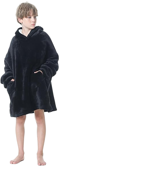 Kids Huggle Oversized Hoodie Blanket  Ultra Soft Sherpa Fleece Wearable Sweatshirt with Hood &...