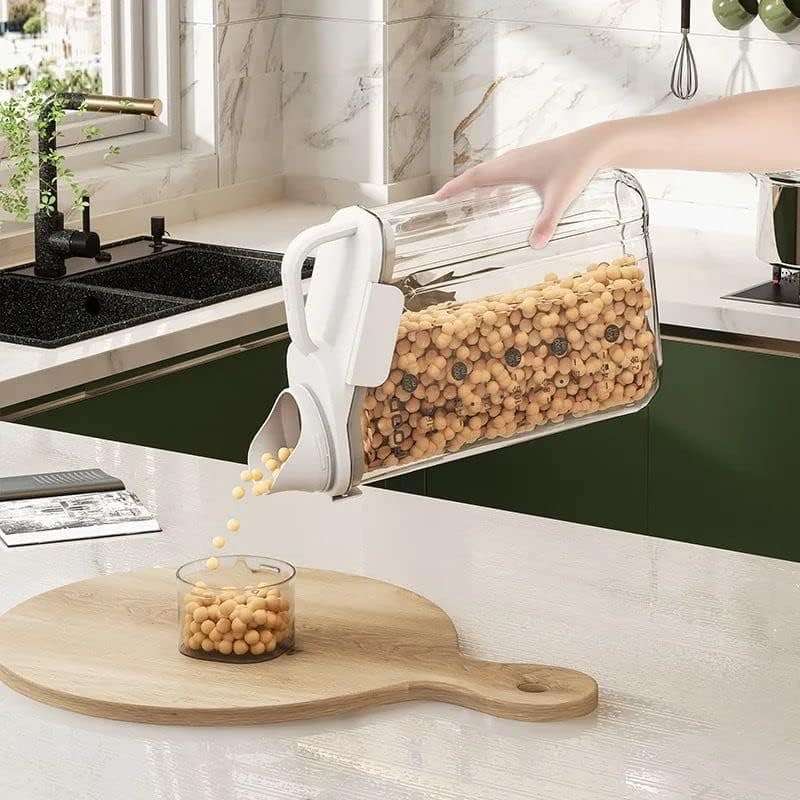 Multi-Purpose Food Storage Container with Pouring Spout & Measuring Cup