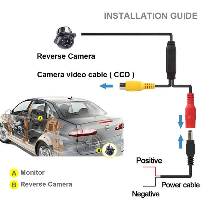 Car Rear View Backup Waterproof Reverse Camera 170 CMOS 8 LED HD Night Vision