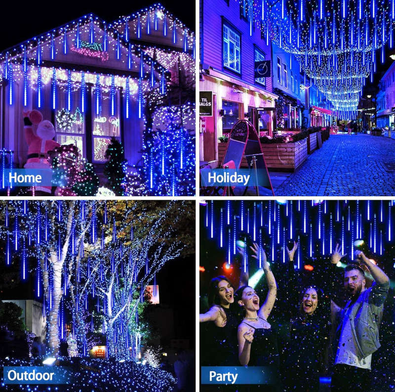 Christmas Outdoor Lights, LED Meteor Shower Lights for Christmas Decorations Tubes, Waterproof Ic...
