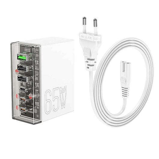 Network Charging Station Hoco N36 Fuerza PD 3USB/3Type-C 65W (white)