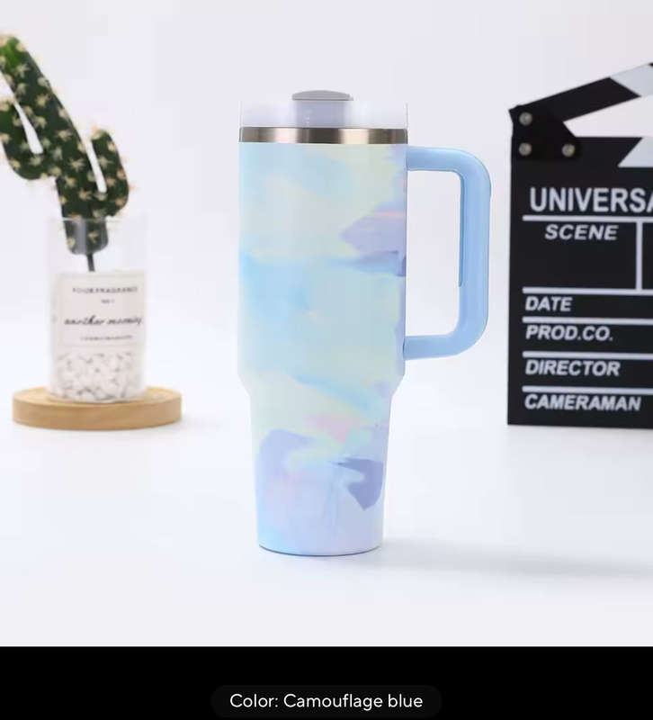 M-Home 1200ml Stainless Steel Thermal Bottle Cup with Handle, Lid &amp; Reusable Straw  Leakpr...