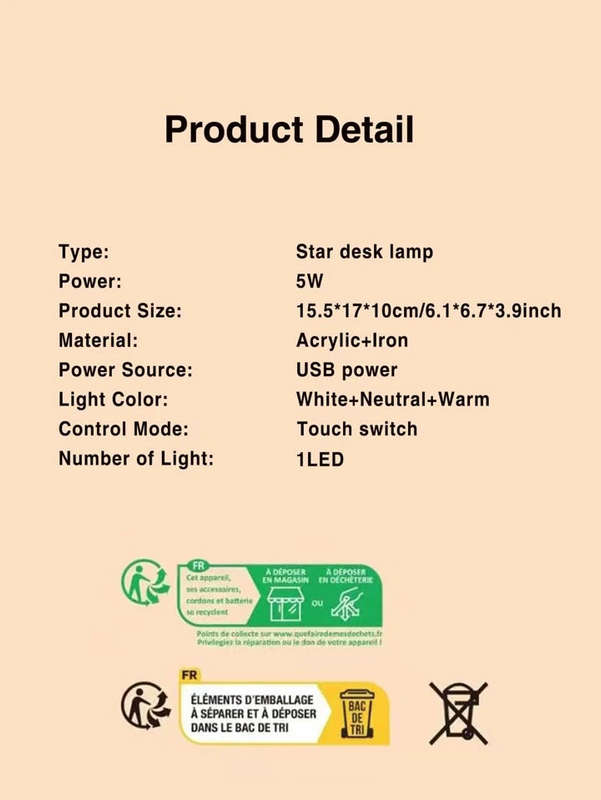 LED Star Desk Lamp Three Colours Intensity