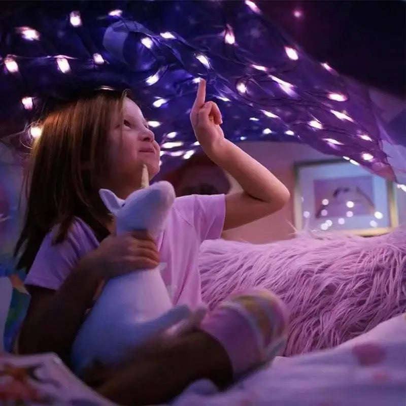 Starry Dream Tent Children Bed Folding Light Blocking Bed Mosquito Net Tent Easy To Assemble Fold...