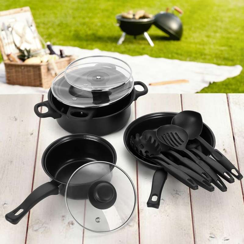 MHome Non-Stick Cookware 13pc Various Colour Options