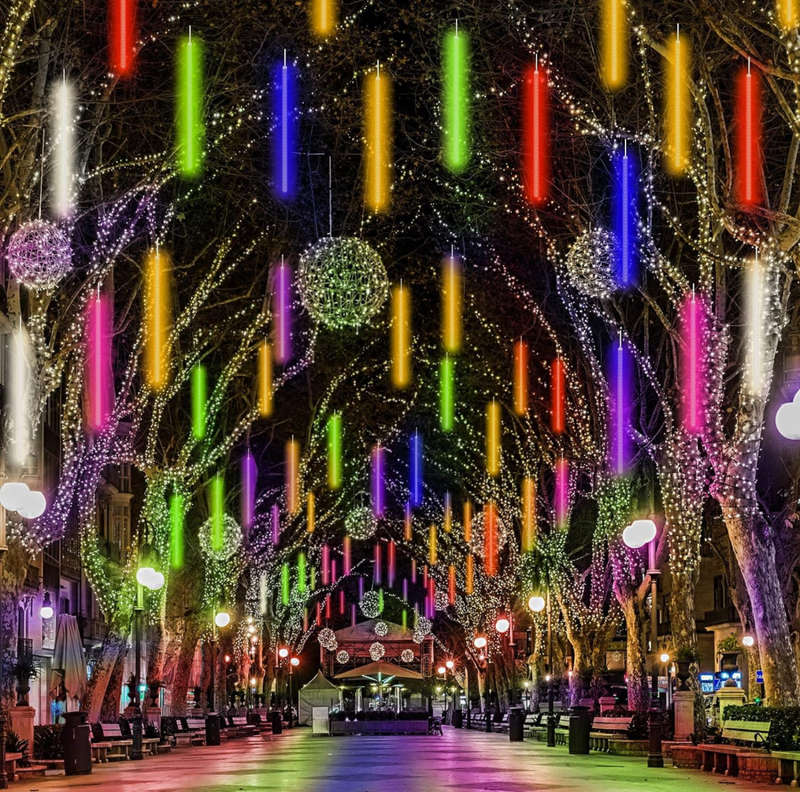 Christmas LED Meteor Shower Rain Light, 80cm 8 Tubes SMD LED Snow Fall Lighting Snow Lights Casca...