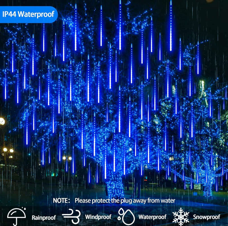 Christmas Outdoor Lights, LED Meteor Shower Lights for Christmas Decorations Tubes, Waterproof Ic...