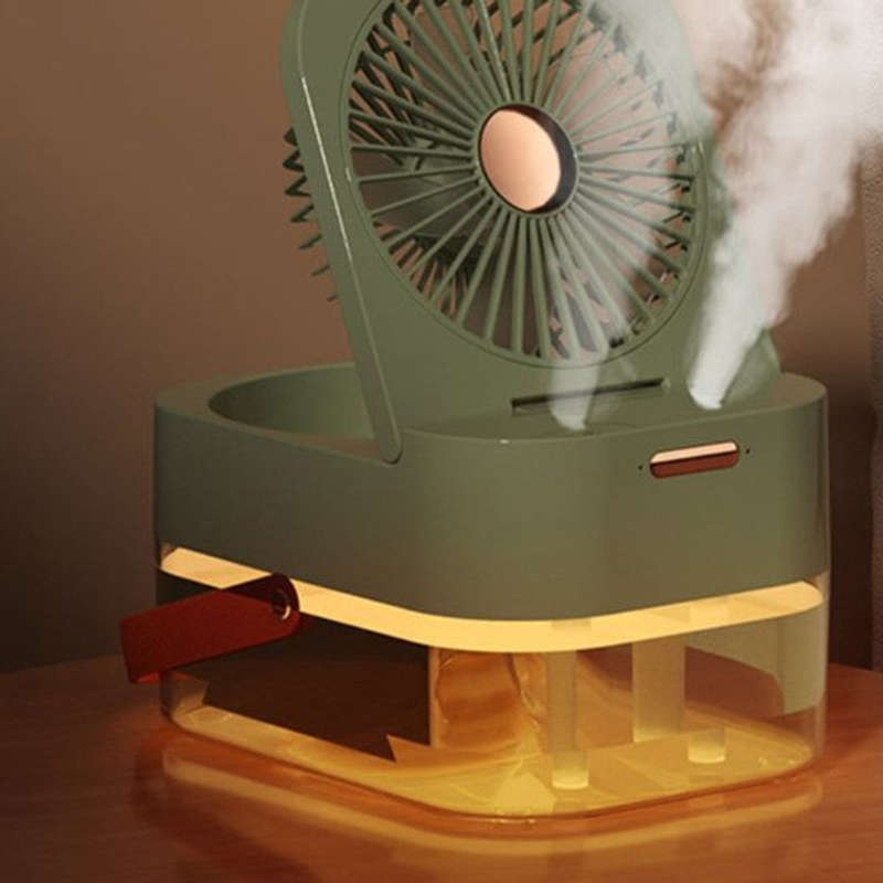 3 In1 Humidifier Double Spray Fan Portable Fan Air Cooler Humidifier USB Fan Desktop Lamp Fan For...