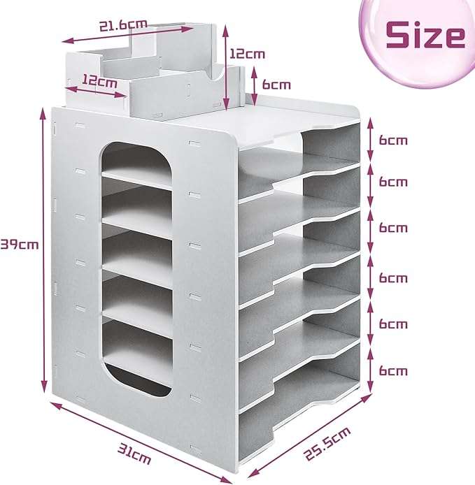 7-Tier Desk Organizer with Pen Holder