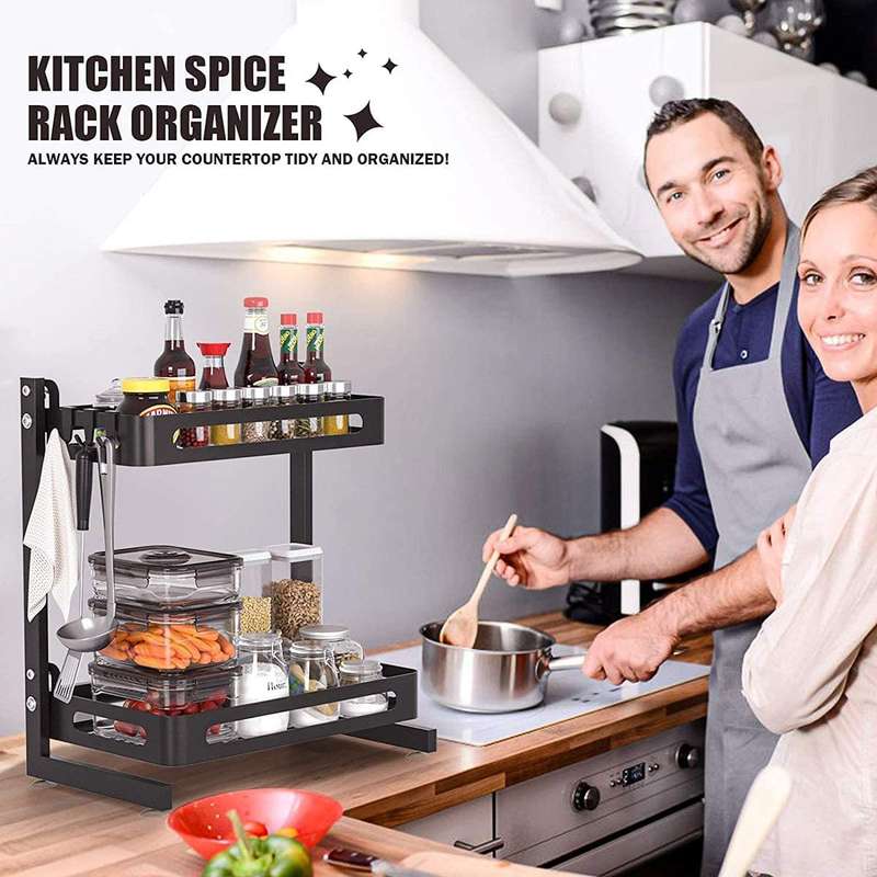 2 Tier Kitchen Countertop Free Standing Storage Organizer
