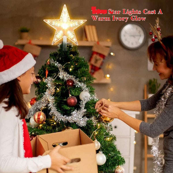 Christmas Tree Top LED Star Warm White 15cm