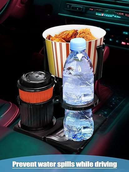 All Purpose Car Cup Holder, 2 in 1 Car Cup Holder Expander Adapter, Multifunctional Car Cup Holde...