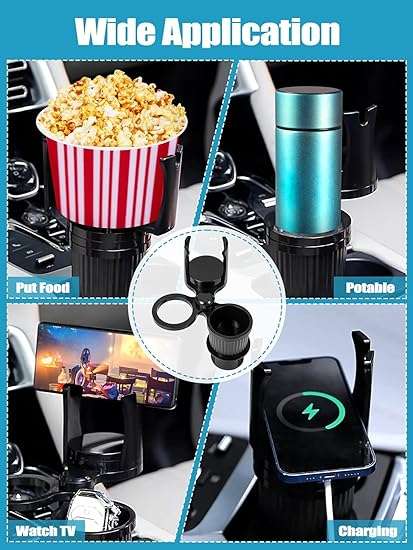 All Purpose Car Cup Holder, 2 in 1 Car Cup Holder Expander Adapter, Multifunctional Car Cup Holde...