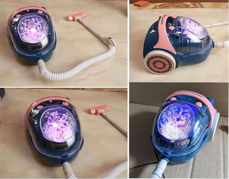 Kids Mini Simulation Vacuum Cleaner Toy - Realistic Pretend Play Cleaning Appliance With Lights &...