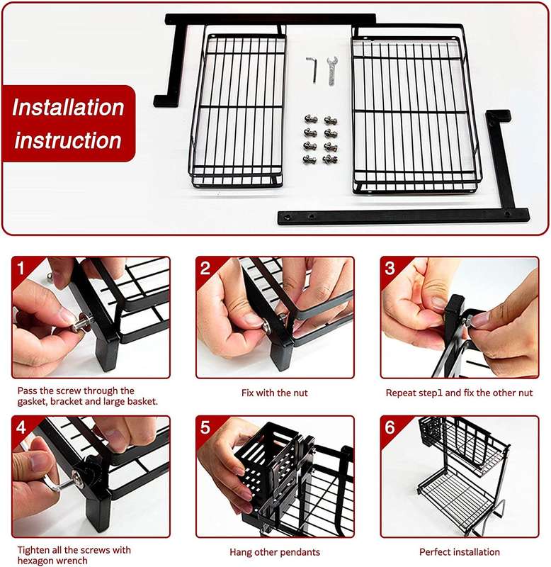 2 Tier Kitchen Countertop Free Standing Storage Organizer