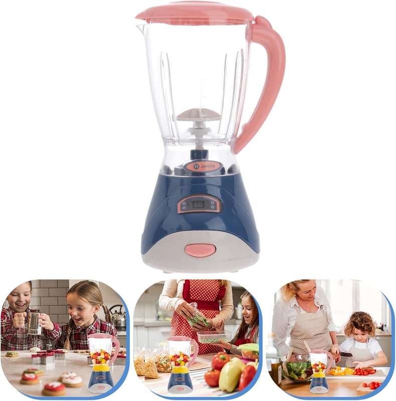 Kids Mini Blender Toy  Realistic Pretend Play Juicer, Educational Kitchen Playset, ABS Materia...