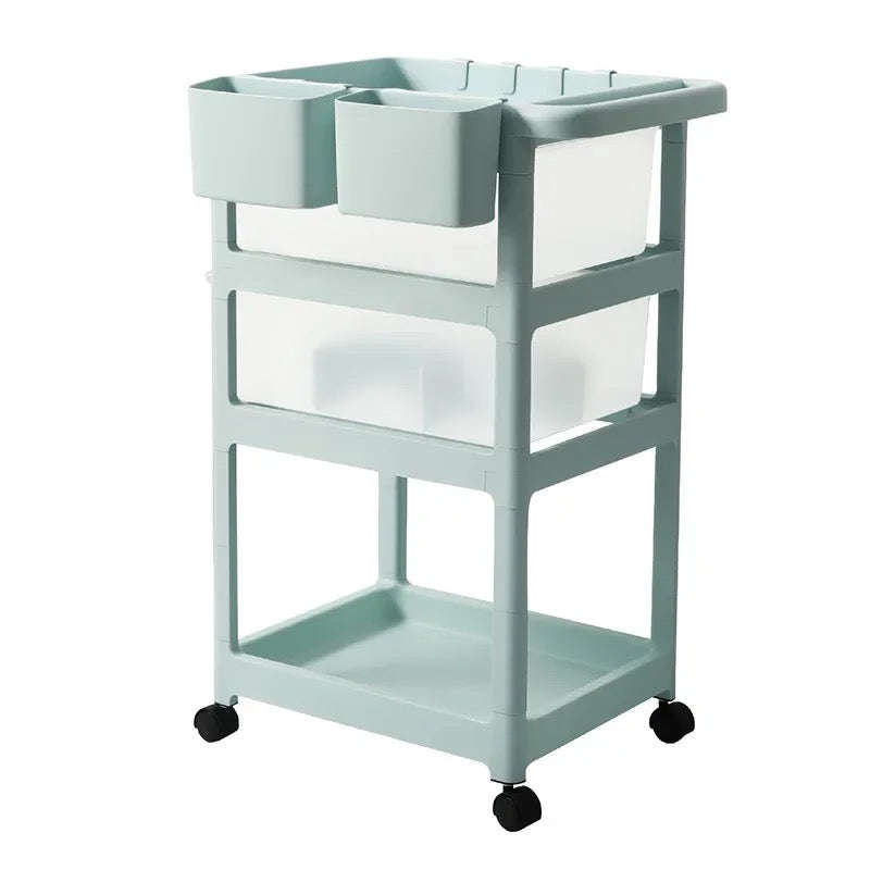 Baby Products Multi-layer Mobile Storage Rack Newborn Months Simple Trolley Baby Storage Cart