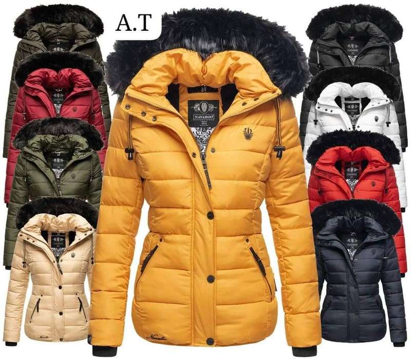 Winter Warm Solid Color Fur Collar Zipper Down Jacket Casual Outfit for Women Slim Fit Hooded