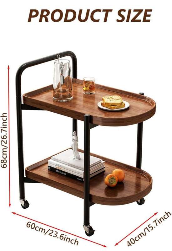 Storage Trolley Cart Removable Side Table with Wheels Multifunctional Storage Organizer for Kitch...