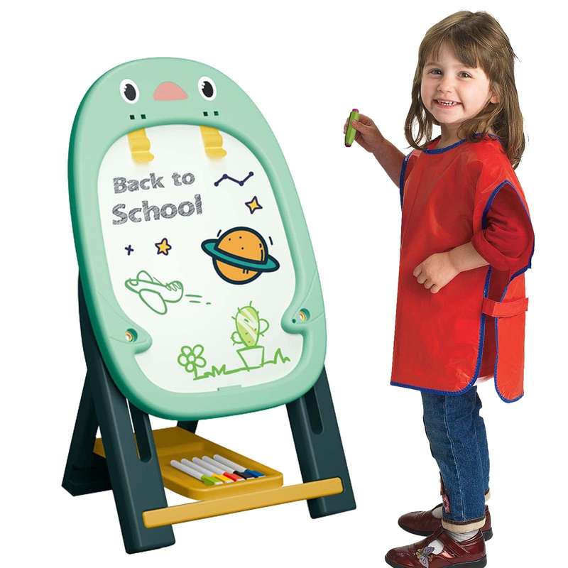 Kids Adjustable Easel with Magnetic Drawing Board  Double-Sided Art Easel with Accessories (46...