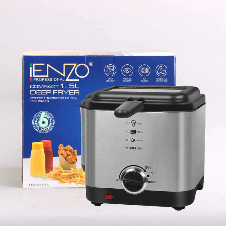 ENZO Kitchen Household 1.5L Detachable Oil Container Commercial Viewable Window Stainless Steel E...