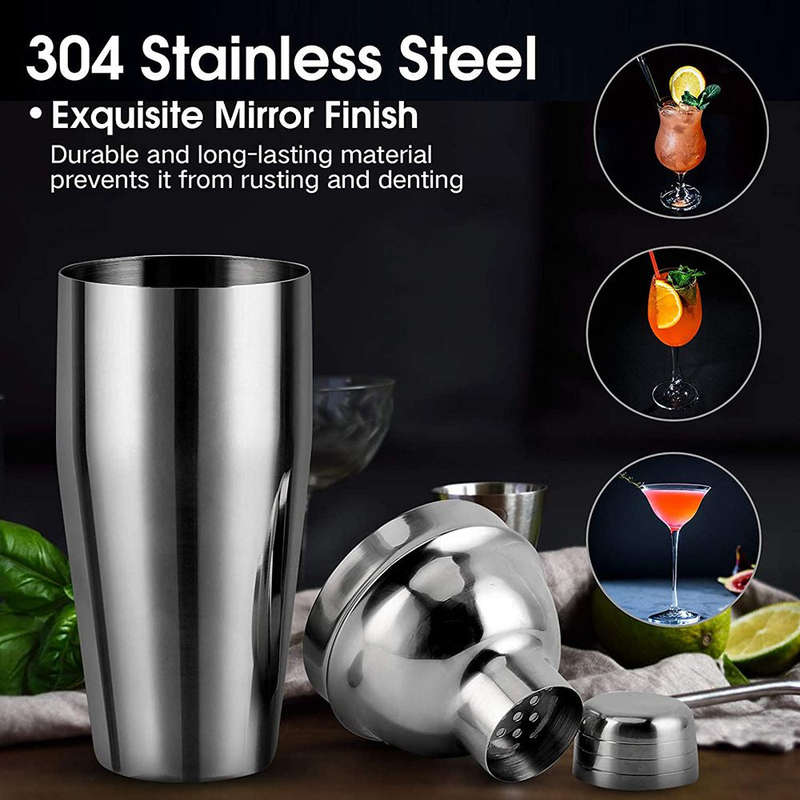 Stainless Steel Cocktail Shaker Set 11 Pieces Bartender Tools Kit-550ml
