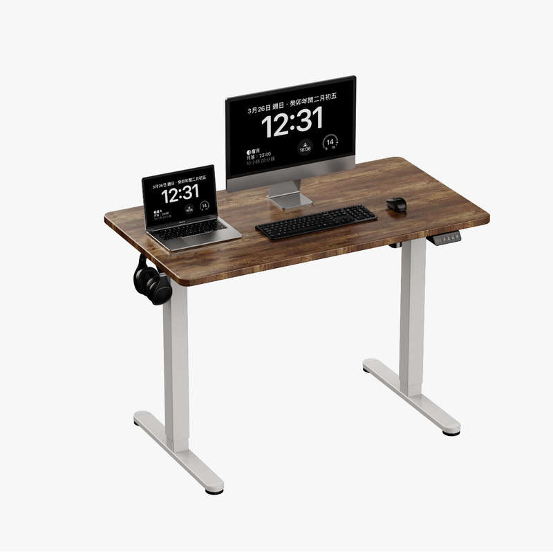 MFurn Electric Height Adjustable Standing Desk  120x60cm Sit-Stand Desk With Memory Presets, T...