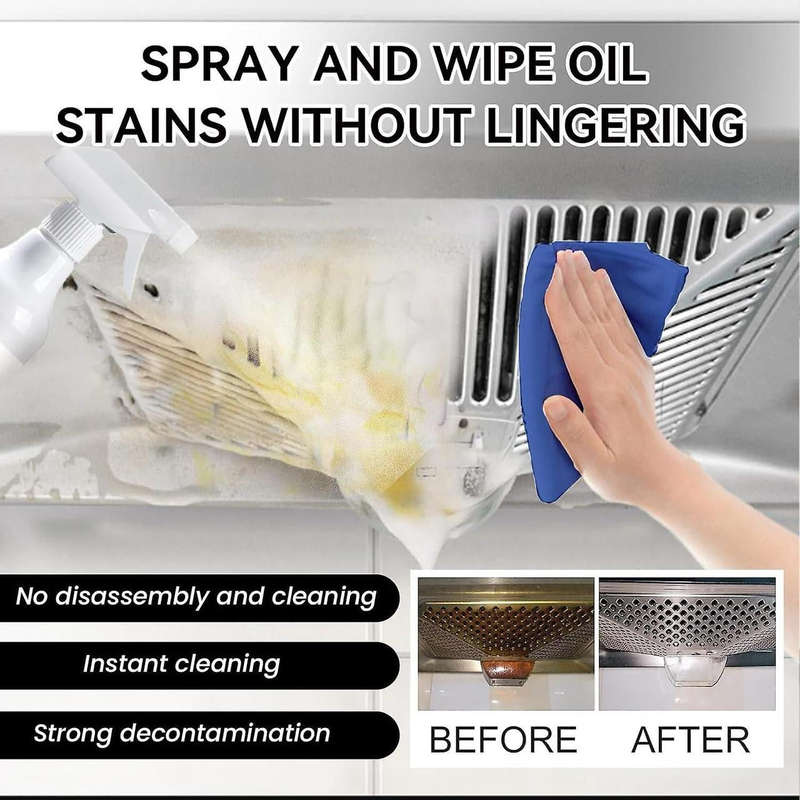 60ml Splash Foam Spray Heavy Oil Stain Remover, Grease & Dirt Foam Cleaner for Kitchen, Tub, Show...
