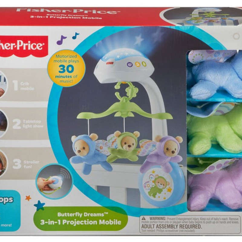 FISHER PRICE BUTTERFLY DREAMS 3 IN 1 PROJECTION MOBILE