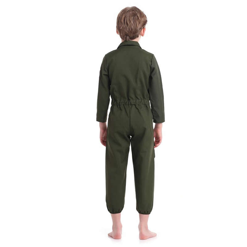 Kids Air Force Fighter Costume Children Pilot Jumpsuit Carnival Party Cosplay Roleplay Costumes D...