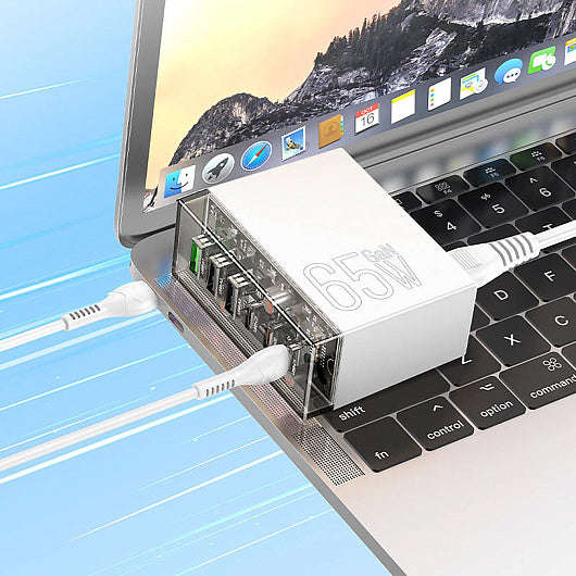 Network Charging Station Hoco N36 Fuerza PD 3USB/3Type-C 65W (white)