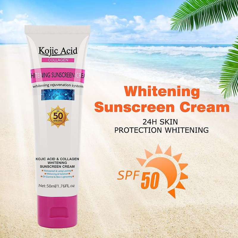 Kojic Acid Sunscreen Spf 50 Whitening Sun Cream Facial Body Skin Protective Cream Anti-aging Oil-...