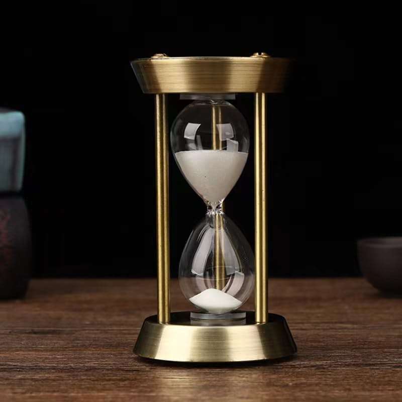 MHome Vintage Three Pillar Mini Hourglass Ornament Timer - Metal Hourglass, Glass Sand Timer