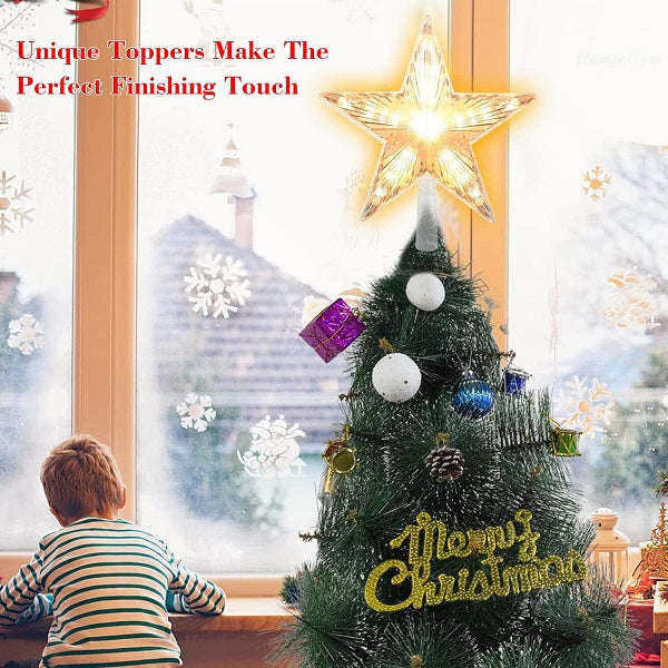 Christmas Tree Top LED Star Warm White 15cm