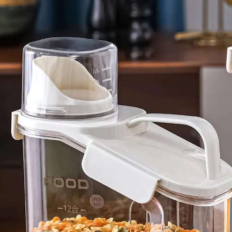 Multi-Purpose Food Storage Container with Pouring Spout & Measuring Cup