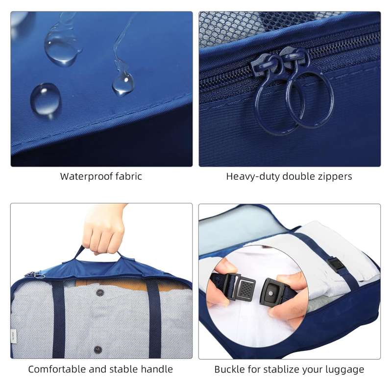 MHome 7-Piece Travel Organizer Set  Waterproof Packing Cubes for Clothes, Shoes & More