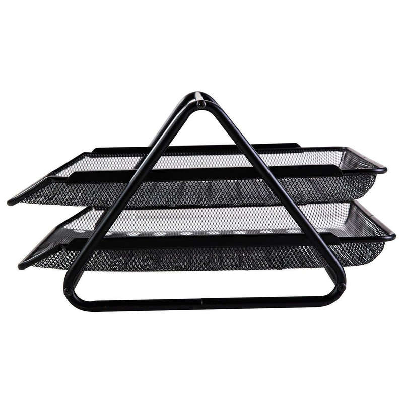 Metal Mesh Document Sliding Tray Organiser - Black Various Options