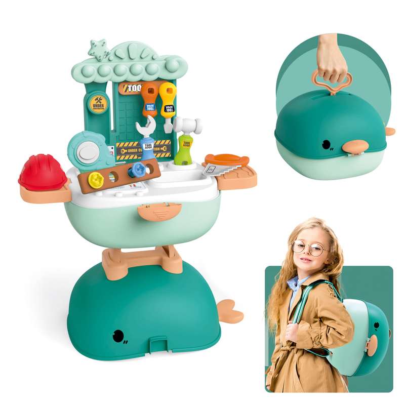 3-in-1 Role Play Tool Kit Set  Foldable Backpack, Pretend Play School Bag for Kids (27 Pcs)