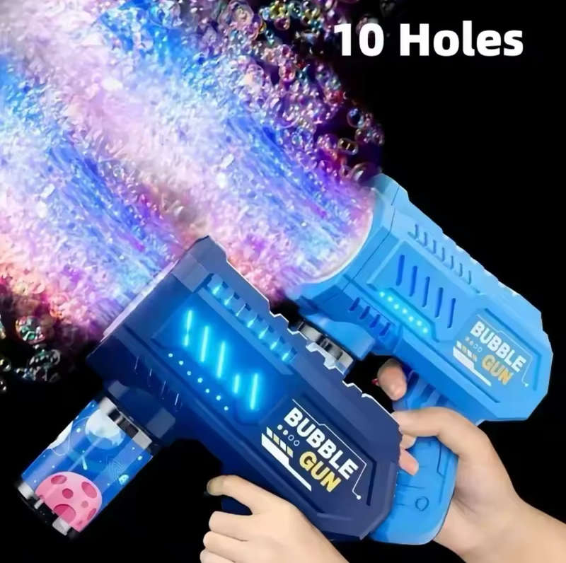 Children Electric Bubble Gun Rocket Soap Automatic bubble machine Kids Summer Outdoor Bubble Blow...