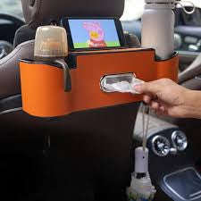 MTech Car Back Seat Tissue Box Holder  3-in-1 Multi-Functional Organizer For Tissue box, Drink...