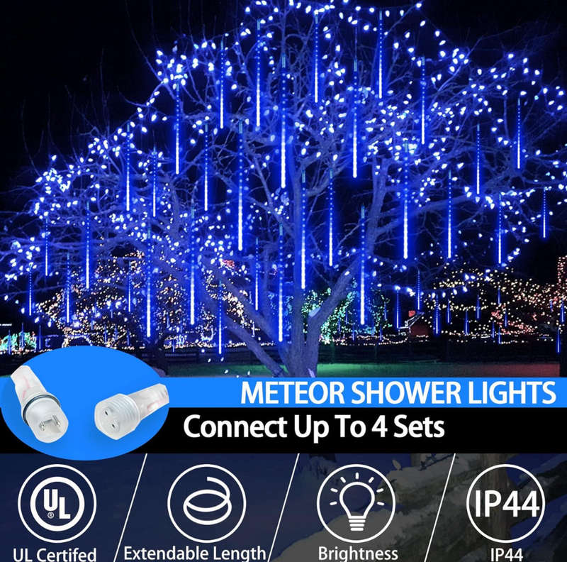 Christmas Outdoor Lights, LED Meteor Shower Lights for Christmas Decorations Tubes, Waterproof Ic...