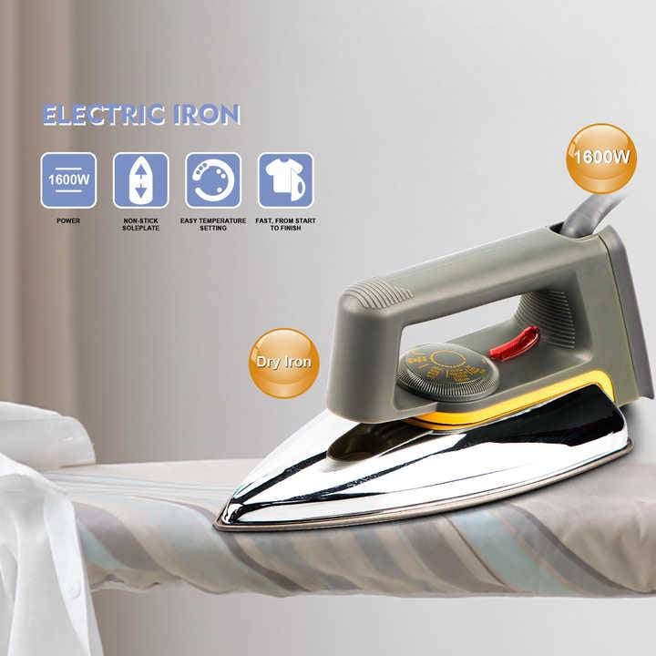 RAF Electric Steam Iron, Black, 1600 Watt Non-stick Soleplate
