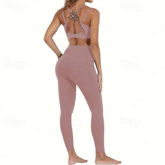 Mwear Women's Yoga Pants/Leggings Pocket High Waist Yoga Gym Pants