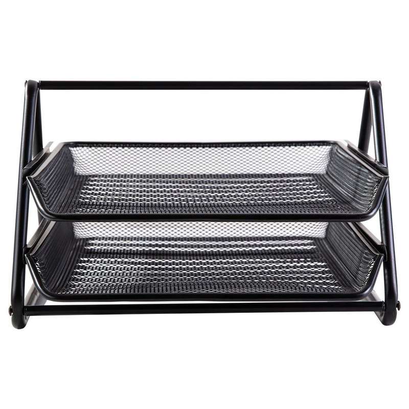 Metal Mesh Document Sliding Tray Organiser - Black Various Options