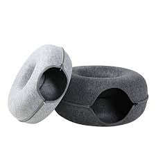 Cat Felt Tunnel Toy, Cat Donut Tunnel. Interactive Play Great Toy for Cats Small Animals Grey Large
