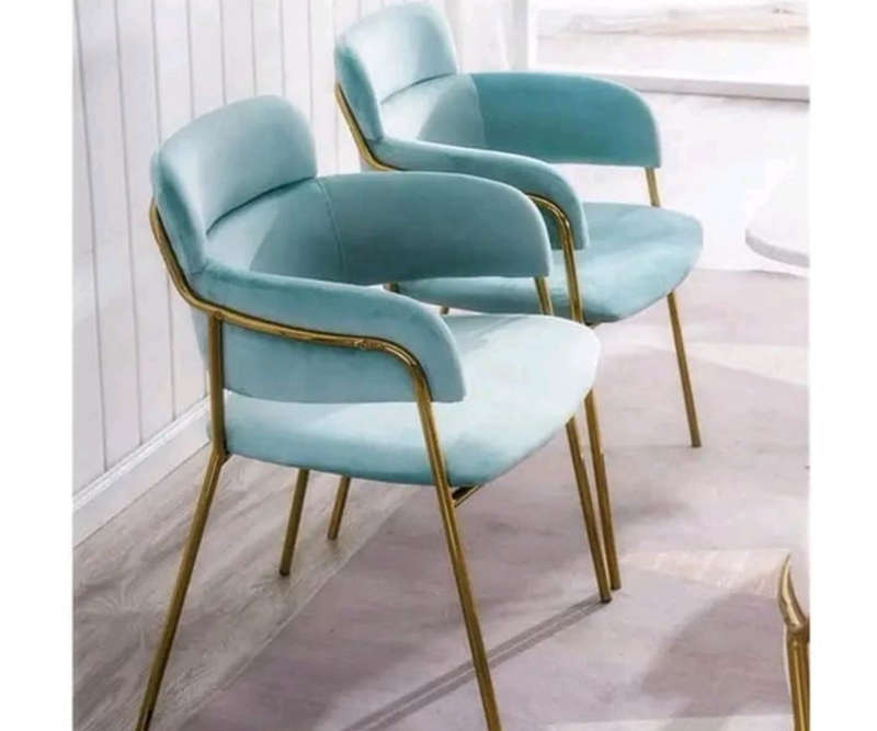 Nordic Dining Chair Lounge Chair Single Metal Fabric Restaurant Dining Chair Designer Cafe Dressi...
