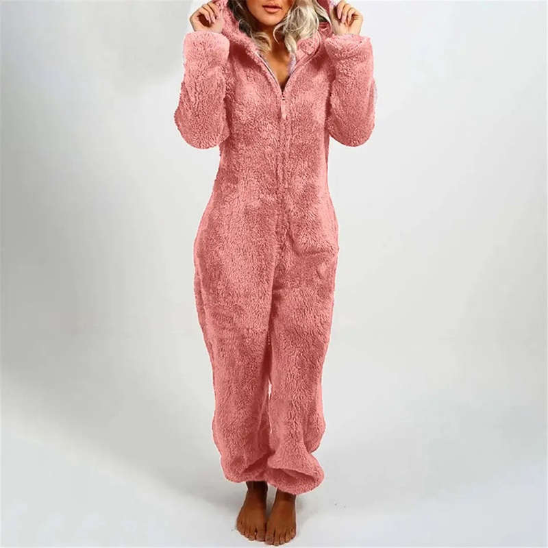 Winter Warm Onesies Sleepwear Women Long Sleeve Hooded Jumpsuit Various Colours