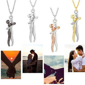 INFINITY Hug  Pendant Necklace Sterling Silver For Lovers