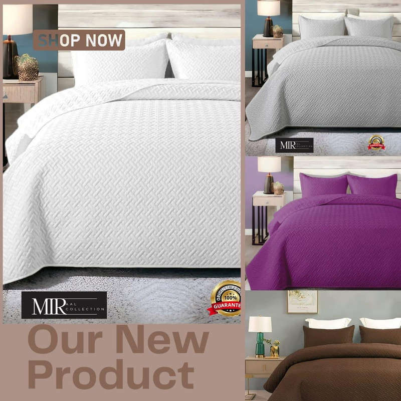 Miraal Collection Bedspread Set 5pc- Vibrant Colour Options